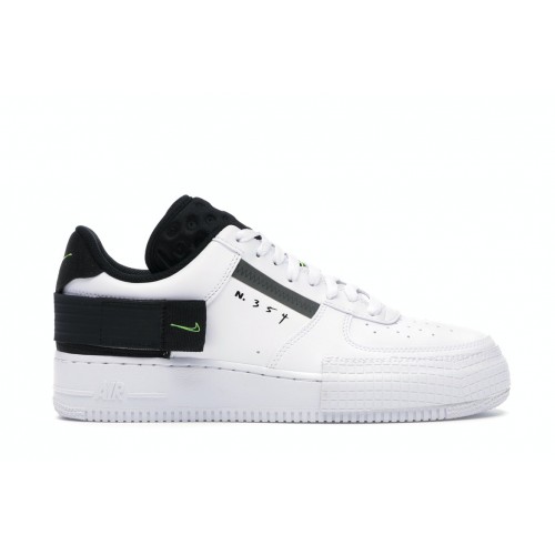 Кроссы Nike Air Force 1 Type White Black Volt - мужская сетка размеров