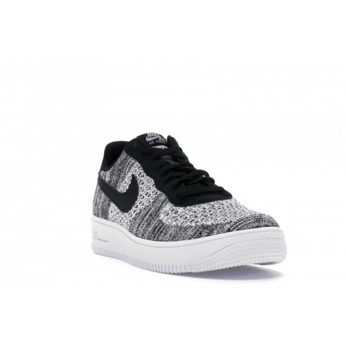 Кроссы Nike Air Force 1 Flyknit 2 Black Pure Platinum - мужская сетка размеров