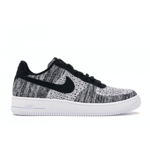 Кроссы Nike Air Force 1 Flyknit 2 Black Pure Platinum - мужская сетка размеров