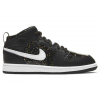 Детские кроссовки Jordan 1 Mid SE Black Glitter (PS)