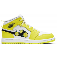 Детские кроссовки Jordan 1 Mid Dynamic Yellow Floral (PS)