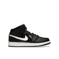 Подростковые Jordan 1 Mid Black Speckle (GS)