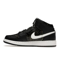 Подростковые Jordan 1 Mid Black Speckle (GS)