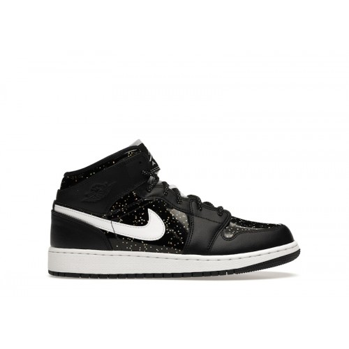 Air Jordan 1 Mid SE GS Black Glitter - подростковая сетка размеров