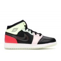 Подростковые кроссовки Jordan 1 Mid Glow-In-The-Dark (GS)
