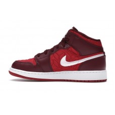 Подростковые Jordan 1 Mid SE Red Quilt (GS)