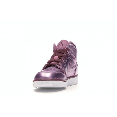 Кроссы Jordan 1 Mid Pink Rise (GS) - подростковая сетка размеров