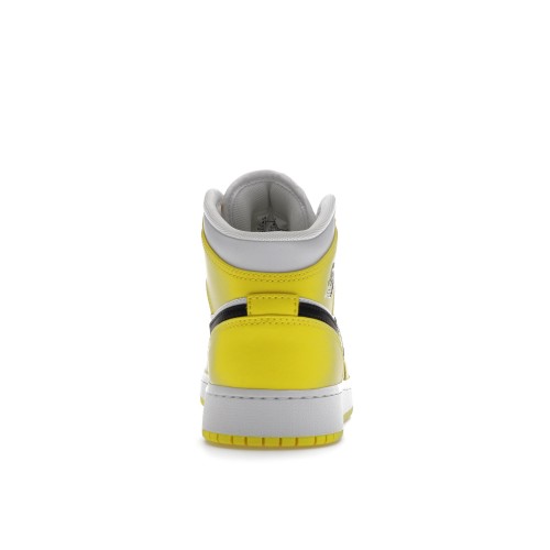 Кроссы Jordan 1 Mid Dynamic Yellow Floral (GS) - подростковая сетка размеров