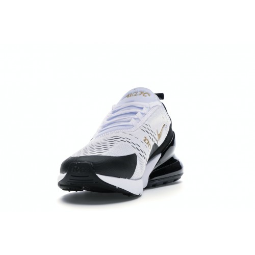 Кроссы Nike Air Max 270 White Metallic Gold Black - мужская сетка размеров