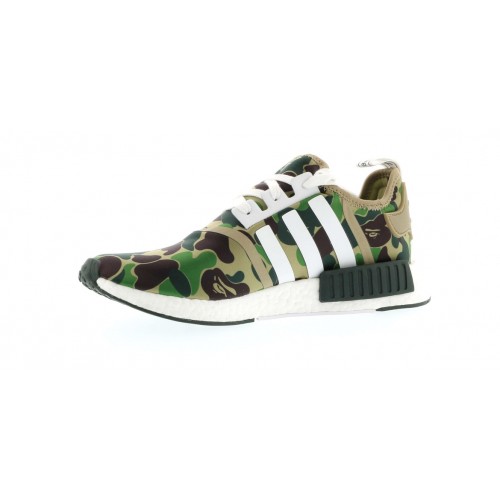 Кроссы adidas NMD R1 Bape Olive Camo - мужская сетка размеров