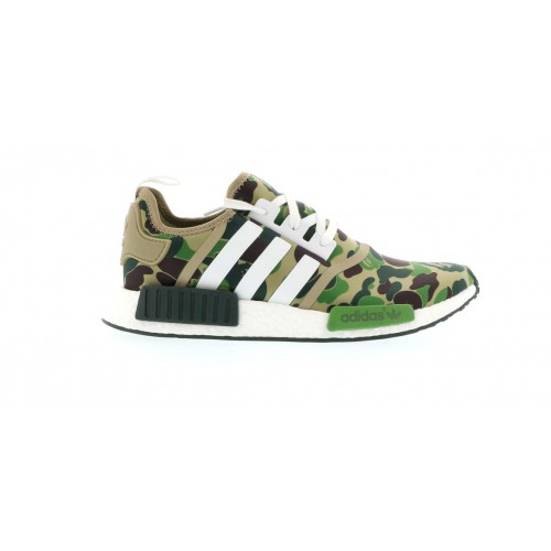 Кроссы adidas NMD R1 Bape Olive Camo - мужская сетка размеров