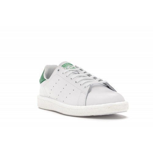 Кроссы adidas Stan Smith Boost White Green - мужская сетка размеров
