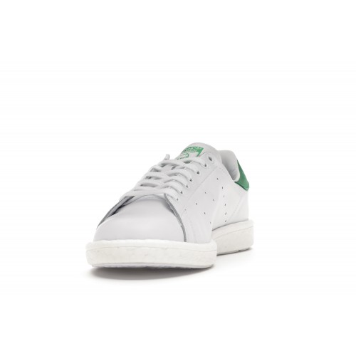 Кроссы adidas Stan Smith Boost White Green - мужская сетка размеров