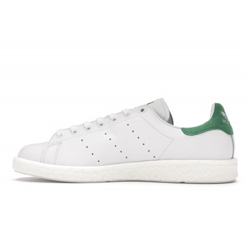 Кроссы adidas Stan Smith Boost White Green - мужская сетка размеров