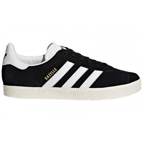 Кроссы adidas Gazelle Core Black Cloud White Gold Metallic (GS) - подростковая сетка размеров