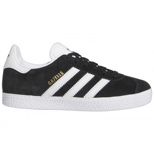adidas Gazelle Core Black Cloud White Gold Metallic (PS) - детская сетка размеров