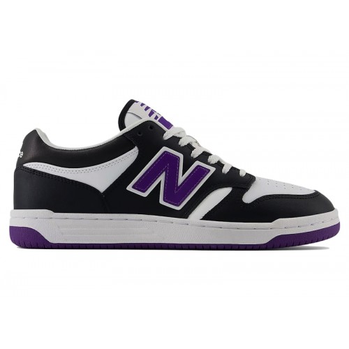 Кроссы New Balance 480 Black White Purple - мужская сетка размеров