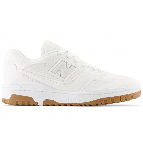 Кроссы New Balance 550 White Canvas Gum - мужская сетка размеров