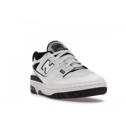 Кроссы New Balance 550 White Black - мужская сетка размеров