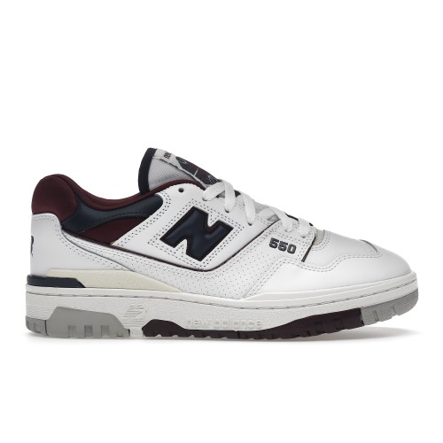 Кроссы New Balance 550 White Navy NB Burgundy - мужская сетка размеров
