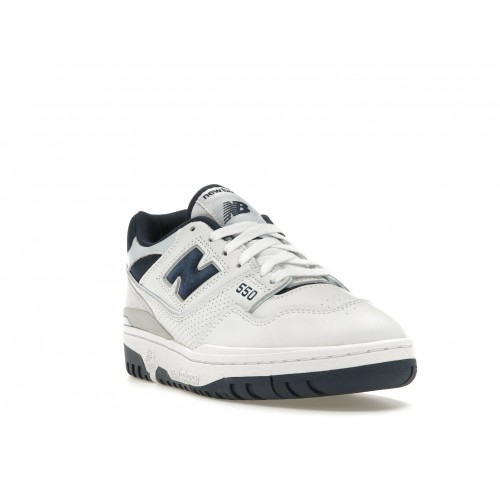 Кроссы New Balance 550 White NB Navy - мужская сетка размеров