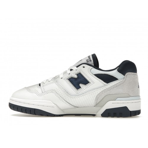 Кроссы New Balance 550 White NB Navy - мужская сетка размеров