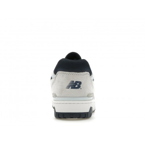Кроссы New Balance 550 White NB Navy - мужская сетка размеров