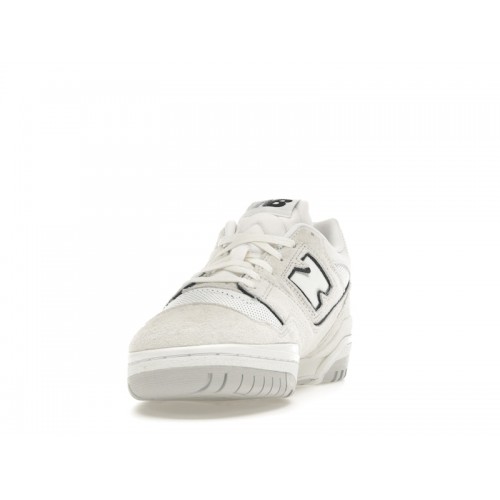 Кроссы New Balance 550 White Perforated Leather Black - мужская сетка размеров