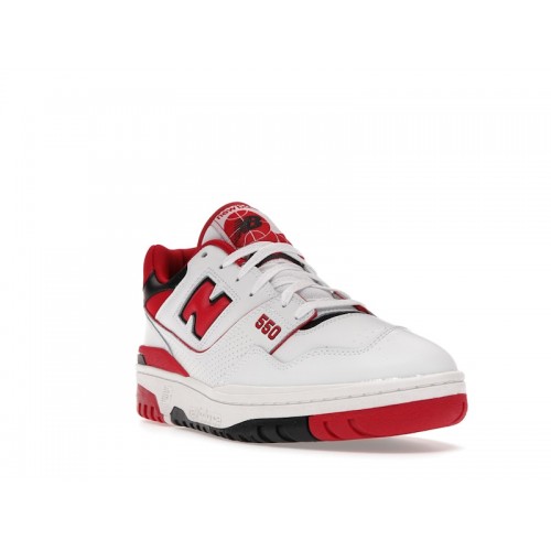 Кроссы New Balance 550 White Red - мужская сетка размеров