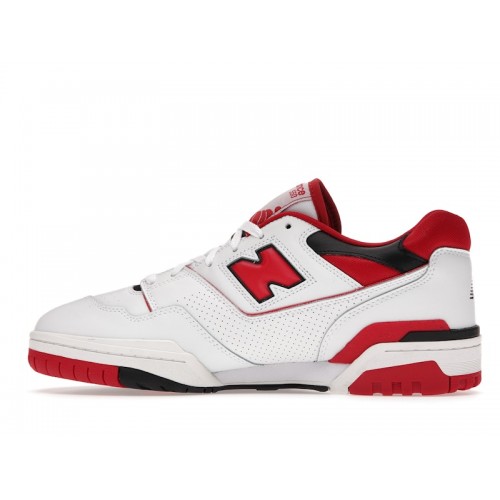 Кроссы New Balance 550 White Red - мужская сетка размеров