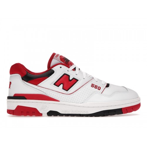 Кроссы New Balance 550 White Red - мужская сетка размеров