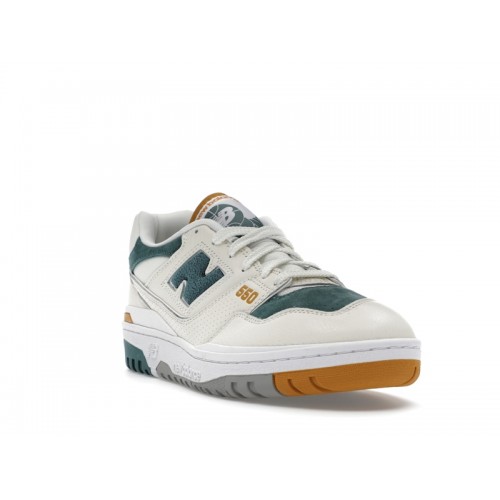 Кроссы New Balance 550 Green Mustard - мужская сетка размеров