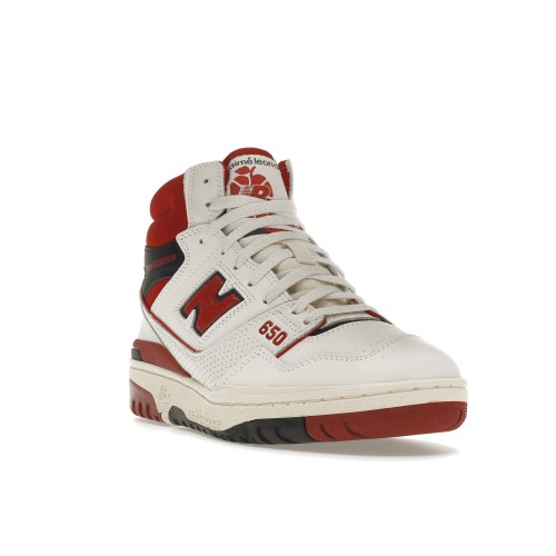 Кроссы New Balance 650R Aime Leon Dore White Red - мужская сетка размеров