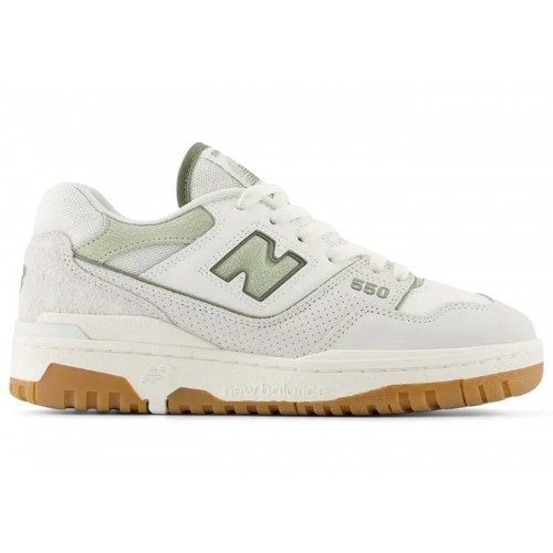 Кроссы New Balance 550 White Olive Gum (W) - женская сетка размеров