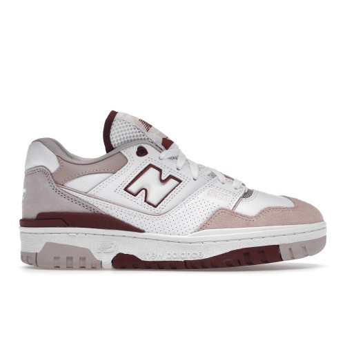 Кроссы New Balance 550 White Scarlet (W) - женская сетка размеров