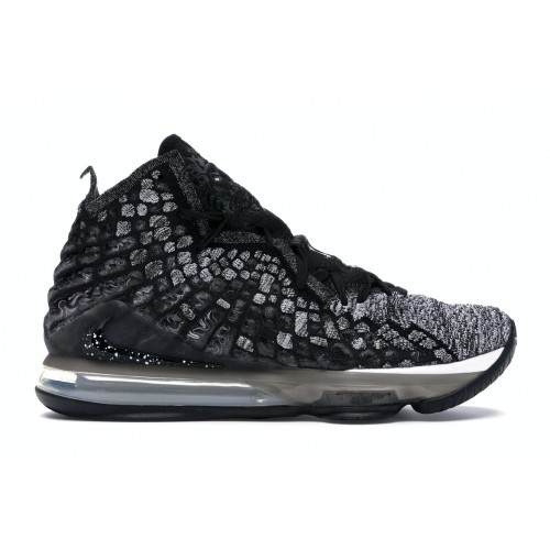 Кроссы Nike LeBron 17 Black White - мужская сетка размеров
