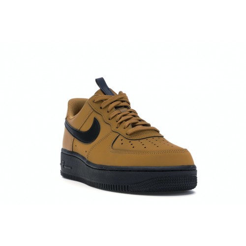 Кроссы Nike Air Force 1 Low Wheat Black - мужская сетка размеров