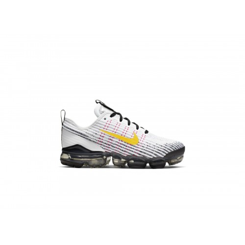 Подростковые кроссовки Nike Air VaporMax Flyknit 3 White Dynamic Yellow (GS)