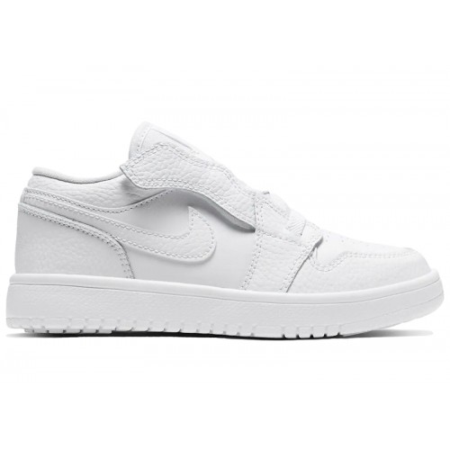 Кроссы Jordan 1 Low Alt Triple White (PS) - детская сетка размеров