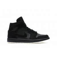 Женские кроссовки Jordan 1 Mid Glitter Black (W)