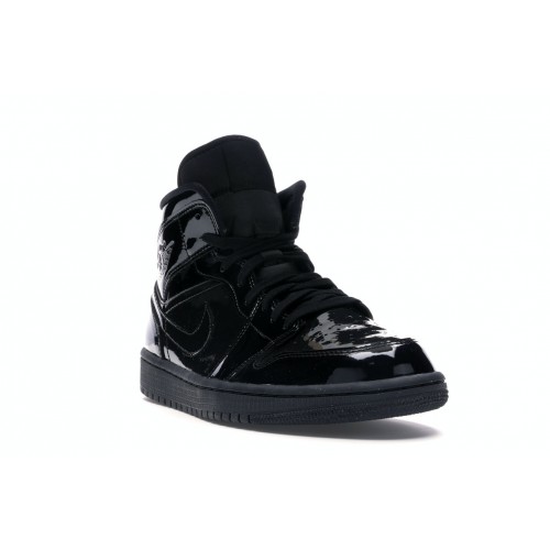 Кроссы Jordan 1 Mid SE Triple Black Patent (W) - женская сетка размеров