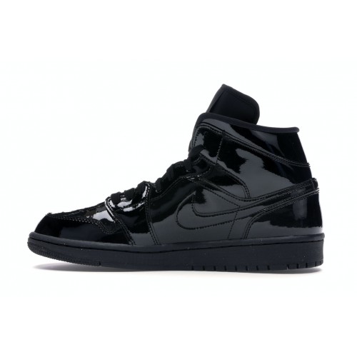 Кроссы Jordan 1 Mid SE Triple Black Patent (W) - женская сетка размеров