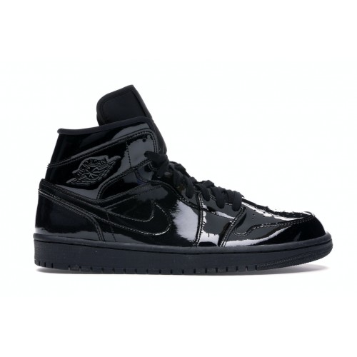 Кроссы Jordan 1 Mid SE Triple Black Patent (W) - женская сетка размеров