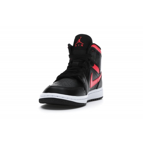 Кроссы Jordan 1 Mid Black Siren Red (W) - женская сетка размеров