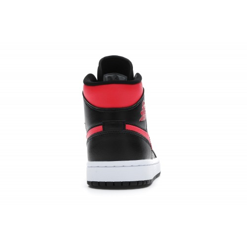 Кроссы Jordan 1 Mid Black Siren Red (W) - женская сетка размеров