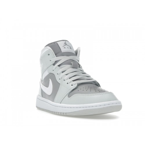Wmns Air Jordan 1 Mid Photon Dust Atmosphere Grey - женская сетка размеров