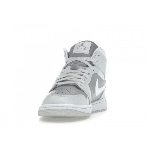 Wmns Air Jordan 1 Mid Photon Dust Atmosphere Grey - женская сетка размеров