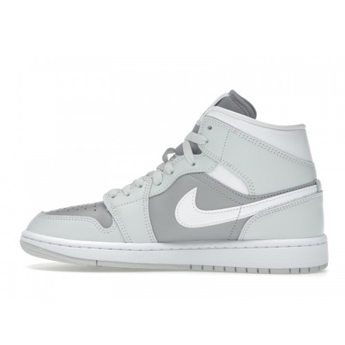 Wmns Air Jordan 1 Mid Photon Dust Atmosphere Grey - женская сетка размеров