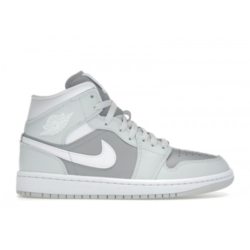 Wmns Air Jordan 1 Mid Photon Dust Atmosphere Grey - женская сетка размеров