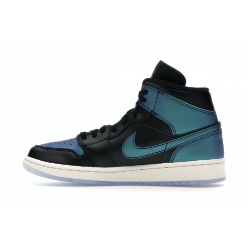 Кроссы Jordan 1 Mid Iridescent Black (W) - женская сетка размеров